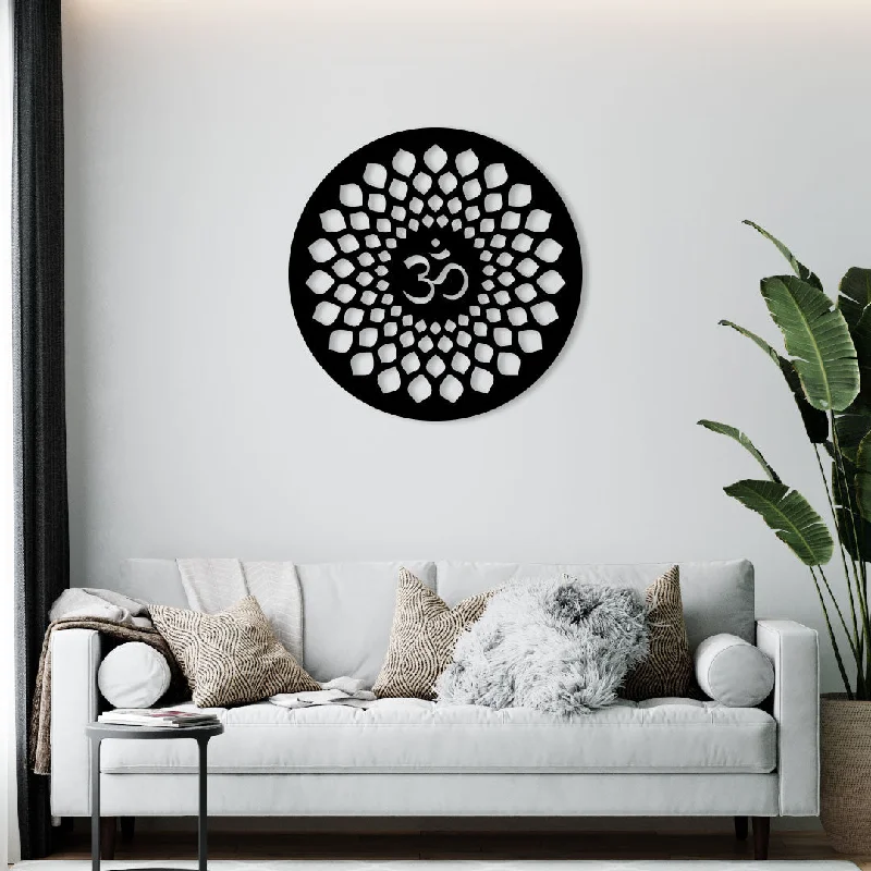 custom canvas wall paintings-Om Metal Wall Art