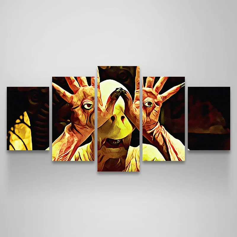 artistic abstract cityscape paintings-Pan's Labyrinth Canvas Set