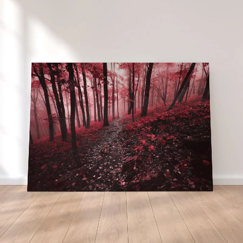 unique nature wall art paintings-Red Forest