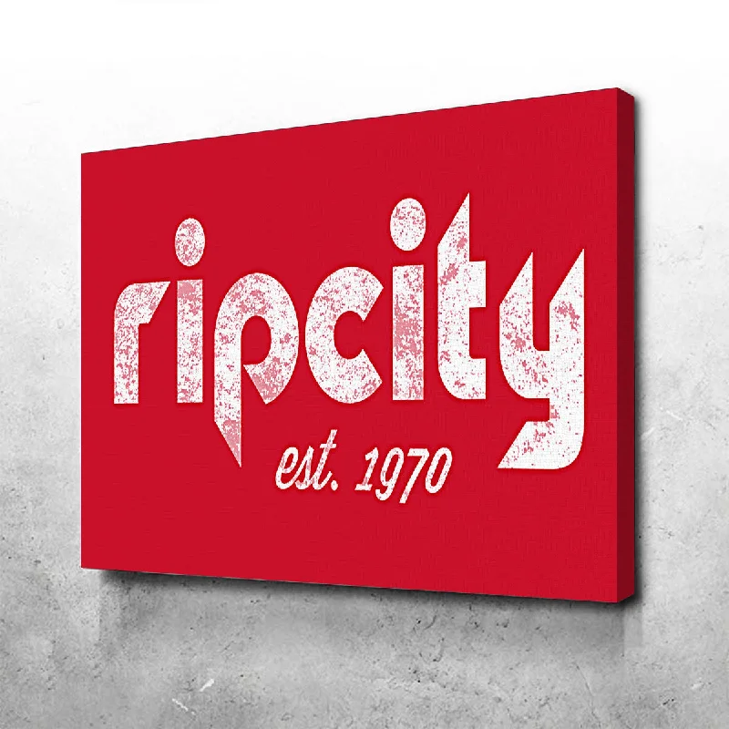 modern retro landscape canvas paintings-Rip City Canvas Set