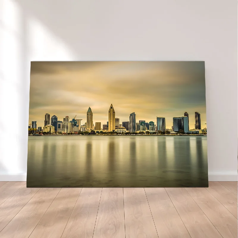 vintage animal canvas art paintings-Sunset Skyline of San Diego