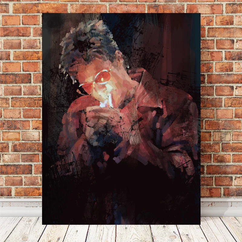 hand-painted colorful geometric paintings-Smoking Tyler