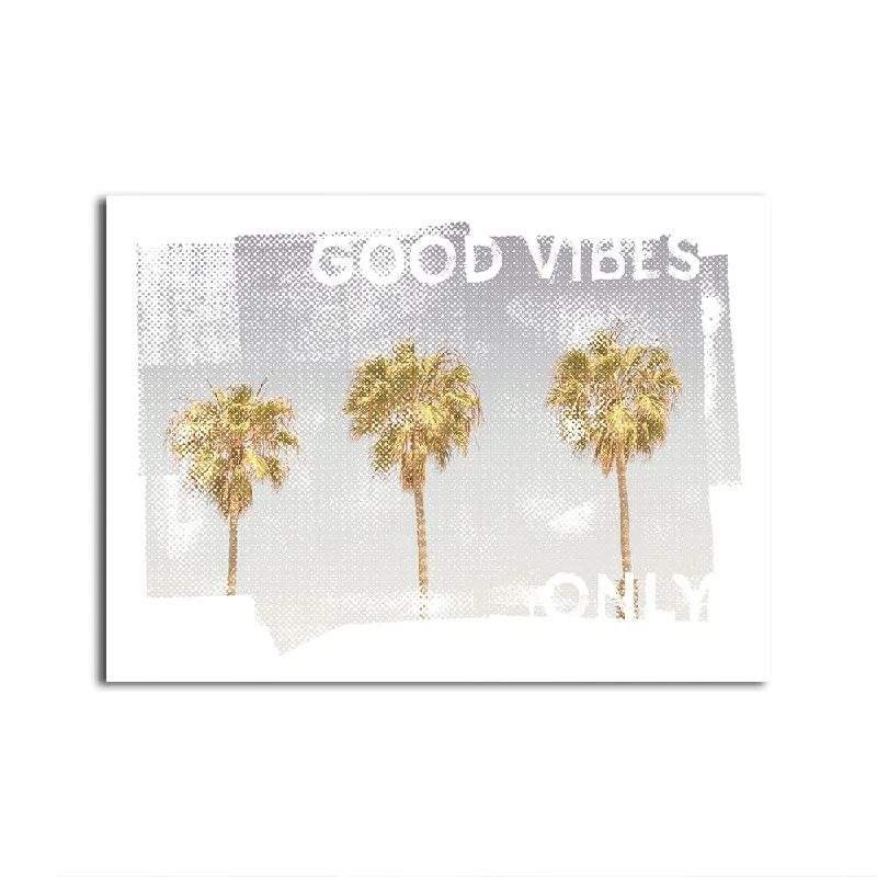 colorful vintage decorative paintings-Good Vibes Vintage Palm Trees